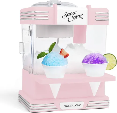 Vista 11 de Nostalgia Máquina de cono de nieve retro – Tamaño de encimera de una sola porción – Máquina de hielo afeitado para conos de nieve, granizados