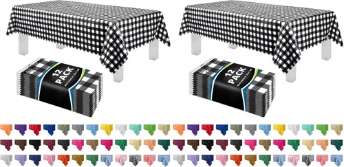 Vista 69 de Mantel de plástico de alta calidad - 54 in. x 108 pulgadas. Grandipity - Mantel rectangular (6 y 12 unidades), Agua (Aqua) Aqua Plastic table