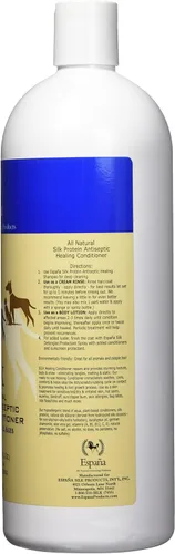 Vista 2 de Espana Silk ESP2120DC - Acondicionador antiséptico de proteína de seda especialmente formulado para perros y gatos, 33.82 onzas