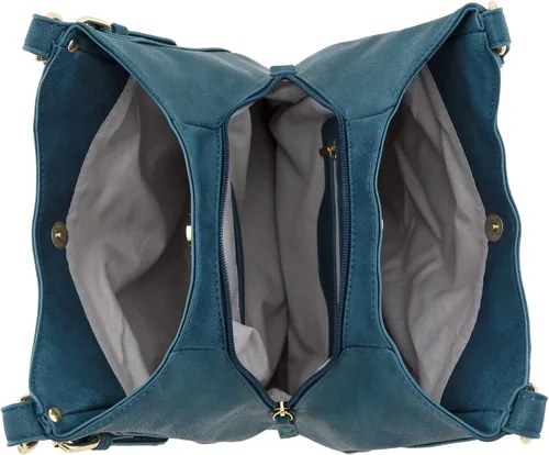 Vista 5 de Bolsa de hobo mediana de piel sintética de 3 compartimentos