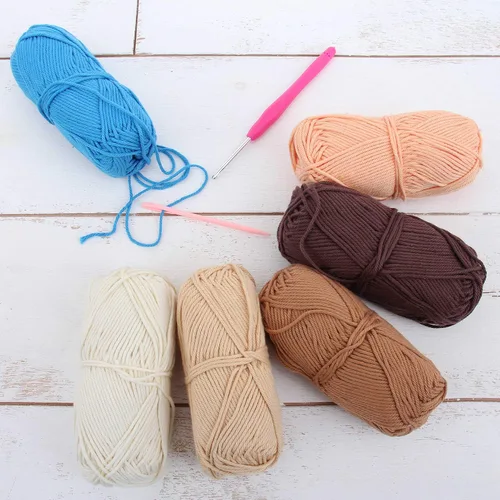 Vista 13 de Threadart Crochet - Juego de hilo de algodón 100 % puro, colores de ambiente de playa, paquete de 4 madejas cada una de 1.76 onzas, hilo de estambre