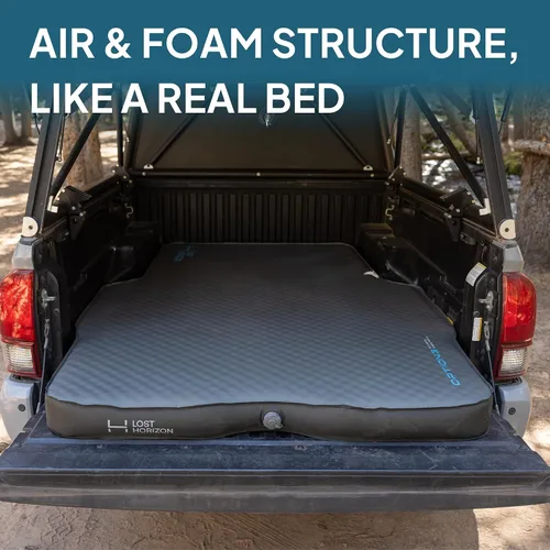 Vista 4 de Lost Horizon - Colchón de espuma autoinflable para Tacoma de 5 pies Air & Foam Comfort, Adjustable Firmness, 4.5" Thick, R13 Insulation
