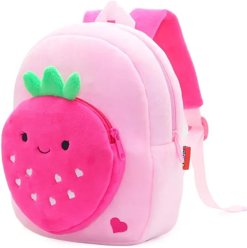 Vista 6 de Mochila para niños y niñas, bonita bolsa de felpa suave para niños pequeños de dibujos animados de animales pequeños, mini mochila pequeña