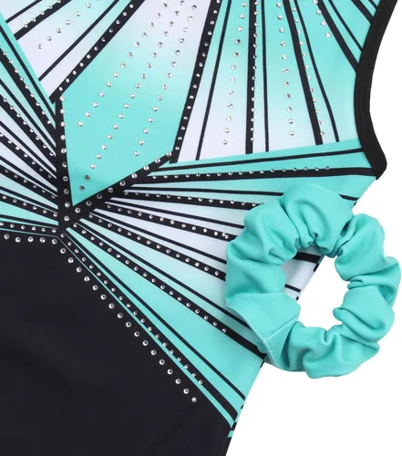 Vista 41 de MODAFANS Leotardos de gimnasia para niñas brillantes para bailar ballet, pantalones cortos con espalda cruzada