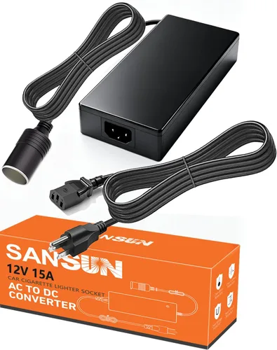 Vista 9 de Convertidor de CA a CC 2 A, enchufe para encendedor de cigarrillos de automóvil, transformador adaptador de fuente de 120 V a 12 V para bomba