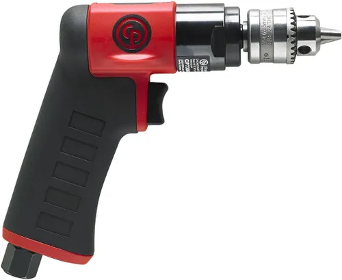 Vista 7 de Chicago Pneumatic CP7300RC - Taladro de potencia neumática, 1/4 de pulgada (0.256 in), reversible, mandril con llave, mango de pistola, 0.31 HP