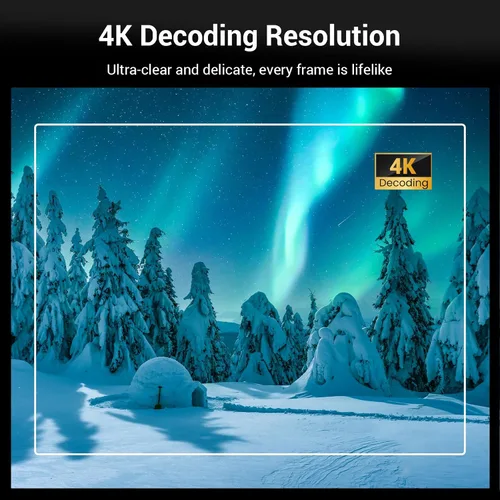 Vista 3 de Proyector inteligente de decodificación 4K compatible con Netflix, proyector ANSI 1500 con WiFi y Bluetooth, proyector de cine al aire libre