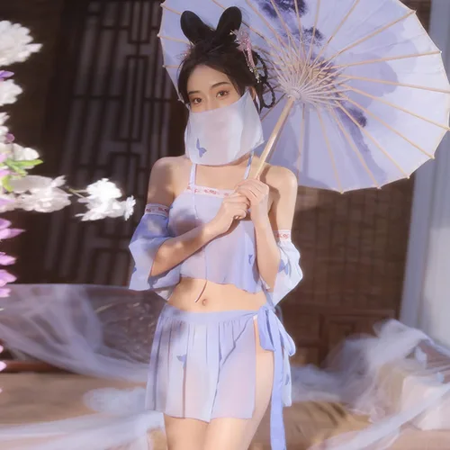 Vista 4 de Disfraz chino sexy de cheongsam oriental tradicional elegante traje de dinastía Tang Hanfu