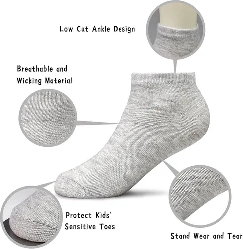 Vista 2 de SPTRAMLE Calcetines de tobillo para niños calcetines de corte bajo para niños y niñas de 0 a 13 años 25 pares de calcetines unisex para bebés