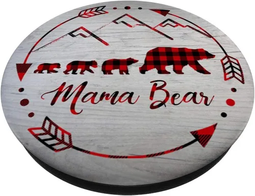 Vista 2 de Mama Bear Gift - Oso de peluche de búfalo con 3 cubos y soporte para teléfonos y tabletas, Negro