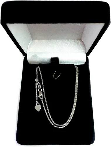 Vista 4 de Collar de cadena ajustable de oro blanco de 14 quilates 0051in 220in
