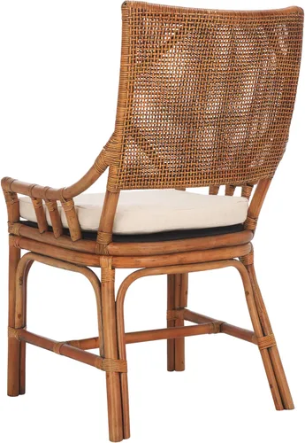 Vista 8 de SAFAVIEH Home Collection Donatella Tropical Coastal Honey & White Rattan Silla