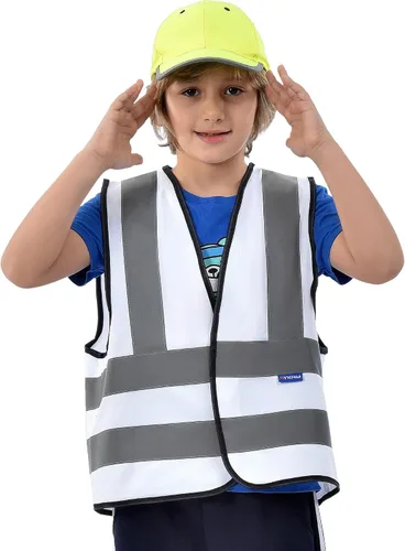 Vista 23 de AYKRM Chaleco de alta visibilidad para niños chaleco de seguridad reflectante de alta visibilidad