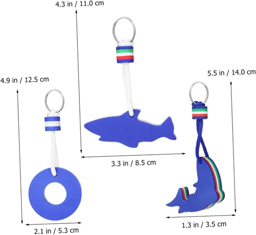Vista 2 de TENDYCOCO 3pcs Eva Key Ring Boat Key Floating Keychain Boating Keychain Mariposas Decorativas Para Pared Foam Pool Keychains Floating Key Holder