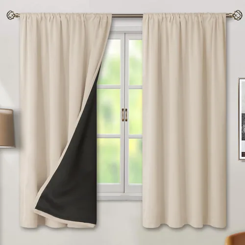Vista 14 de BGment - Cortinas opacas para sala de estar de 63 pulgadas de largo, juego de 2 paneles, cortinas para oscurecer toda la habitación, cortinas