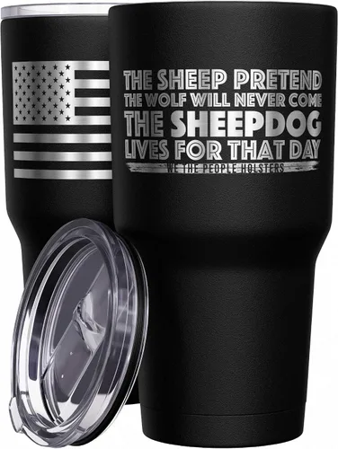 Vista 45 de We The People Holsters - Vaso térmico de 30 onzas, 0% Liberal, Negro