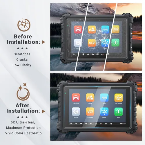 Vista 6 de YEE PIN Protector de pantalla compatible con Autel MS906 MAX Protector de pantalla de vidrio templado para Autel Elite/MS909C/MS909CEV 10.1 pulgadas