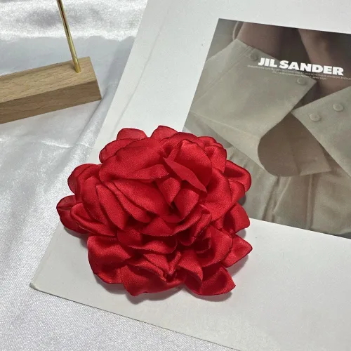 Vista 5 de Delicados broches de flores de peonía, delicados broches de gasa con rosas clásicas para bodas, fiestas, banquetes de baile para mujeres, elegantes