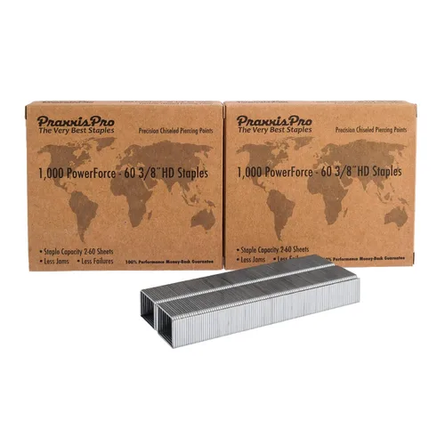 Vista 2 de PowerForce-175 - Recambio de grapas resistentes, longitud de pierna de 3/4 pulgadas, acero superior, punta de cincel, capacidad de 2 a 175 hojas