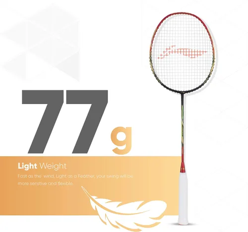 Vista 7 de Li-Ning Air Force 77 G2 - Raqueta de bádminton de fibra de carbono con cubierta completa Black