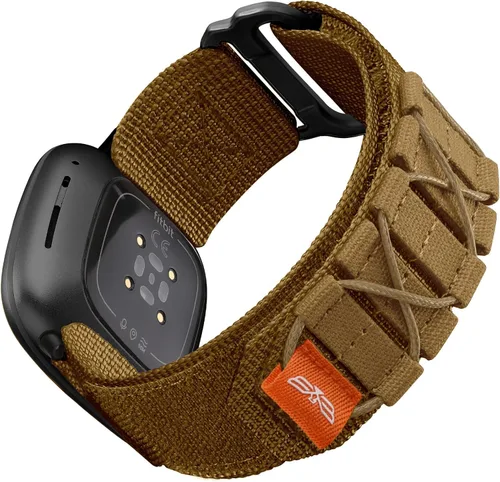 Vista 13 de Bandletic Bandas tácticas resistentes compatibles con Fitbit Versa 4 bandas/Versa 3/Sense 2/Sense, correas deportivas de nailon militar suave y Negro
