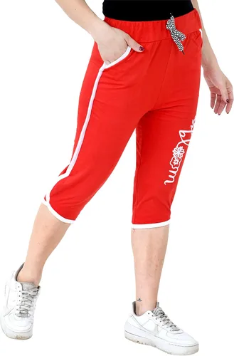 Vista 3 de Balaji_FAB_ Women's Relaxed Fit Cotton 34th Capri Pants Women's Combo Pack of Cotton Solid Capri and Lower Track Pants