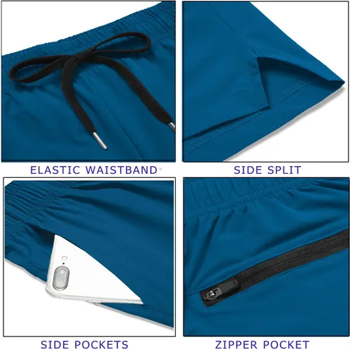 Vista 5 de COOFANDY Pantalones cortos deportivos para correr para hombre de 5 pulgadas, paquete de 2 pantalones cortos de entrenamiento para gimnasio