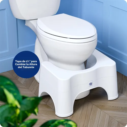 Vista 6 de Squatty Potty The Original Taburete de Baño para Inodoro - Ajustable 2.0, Convertible a 7" o 9" de Altura con Tapa Removible para Adultos y Niños