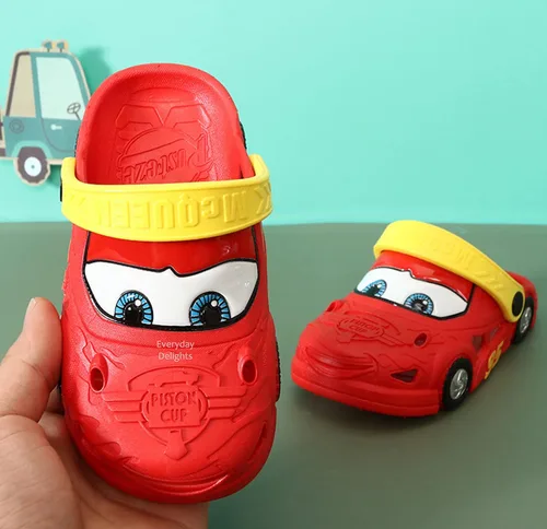 Vista 3 de Everyday Delights Lightning McQueen - Zuecos para el agua, zapatos casuales de verano para niños y niños