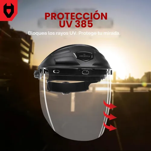 Vista 7 de NoCry Protector facial de seguridad premium para esmerilar y cortar — Visera transparente antivaho, resistente a los impactos y arnés ajustable
