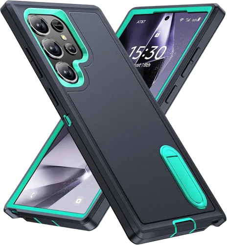 Vista 25 de BaHaHoues Funda con soporte integrado para Samsung Galaxy S22 5G de 6.1 pulgadas, a prueba de golpes, polvo y caídas, de grado militar