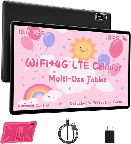 Vista 10 de HAOVM Tablet 10 pulgadas Android 14, 4G SIM desbloqueado, tableta infantil con ranura para tarjeta SIM, pantalla táctil IPS, procesador rápido