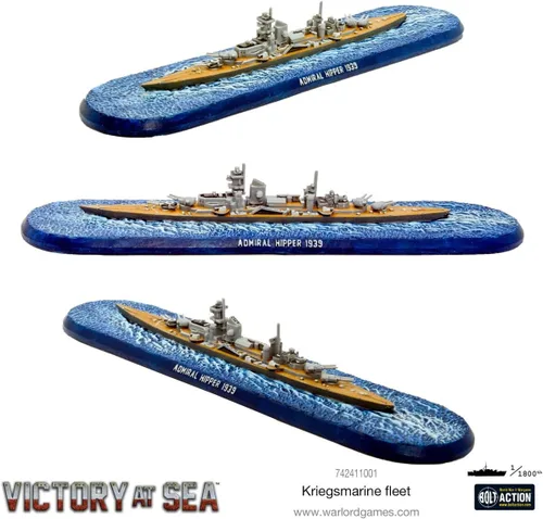 Vista 5 de Warlord Victory at Sea - Flota alemana Kriegsmarine para victoria en el mar, acorazado de mesa de la Segunda Guerra Mundial, kit de plástico