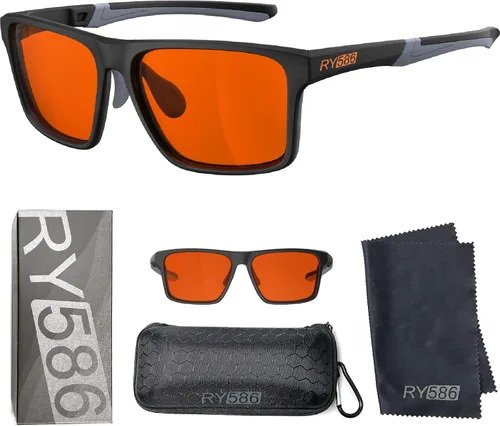 Vista 9 de Gafas de sueño HD P1AS 99.9% con bloqueo de luz azul para juegos que reducen la fatiga ocular y el deslumbramiento, definición de alto contraste