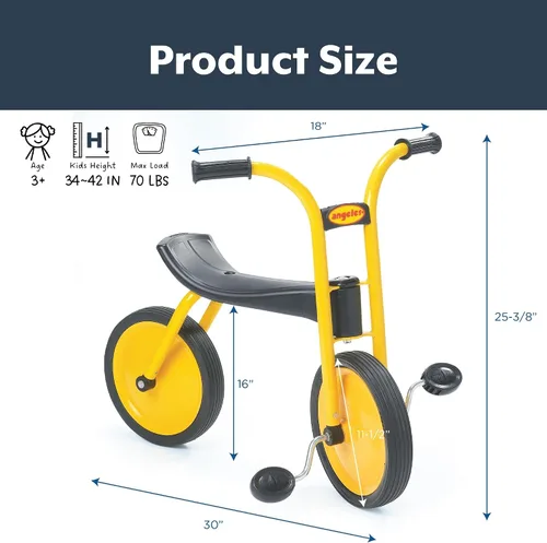 Vista 3 de MYRIDER Triciclo para niños pequeños, triciclo para niños de preescolar, guardería, triciclos para niños de juegos, neumáticos de goma, Bicicleta