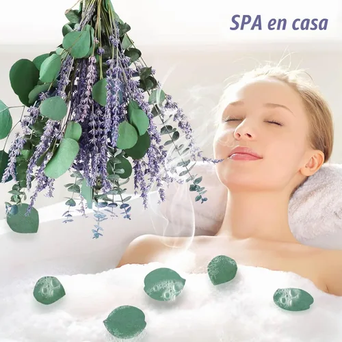 Vista 4 de Tallos de eucalipto secos y flores de lavanda para ducha y decoración, 80