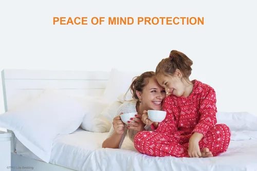 Vista 2 de TRU Lite Bedding Protector de colchón impermeable tamaño individual XL, funda de colchón segura y limpia, protector de cama de rizo de algodón