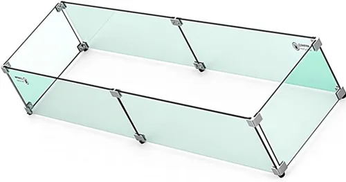 Vista 10 de MESIDA Protector de viento de vidrio para hoguera de 17.5 x 17.5 x 6 pulgadas, protector de vidrio templado, grueso y resistente, con soporte