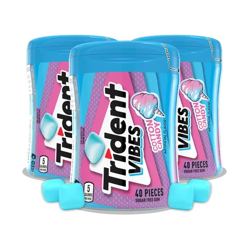 Vista 27 de Trident Vibes SOUR PATCH KIDS Redberry - Goma de mascar sin azúcar, botella de 40 piezas (paquete de 2)
