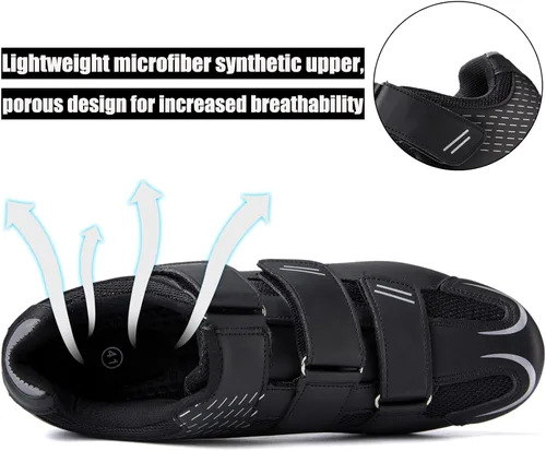 Vista 4 de ULTIANT Zapatos de ciclismo para hombre y mujer, compatibles con Peloton, zapatos de ciclismo de carretera preinstalados, aspecto Delta Cleats