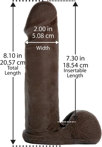 Vista 2 de Doc Johnson Vac-U-Lock - The Realistic Cock - ULTRASKYN - 8 pulgadas - Consolador compatible con F-Machine y Vac-U-Lock - Chocolate