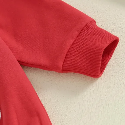 Vista 71 de SOLILOQUY Traje de manga larga con cuello redondo para el primer día de San Valentín para bebé niño y niña, mameluco de corazón de amor