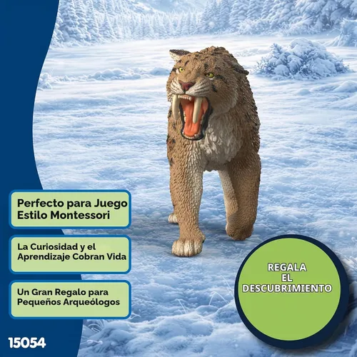 Vista 6 de Schleich Dinosaurios - Figura de juguete Smilodon - Niños a partir de 4