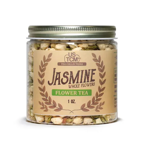 Vista 5 de USTCM Té de flores de jazmín fragante flores enteras de jazmín 100% natural (0.5 onzas)