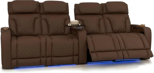 Vista 56 de Seatcraft Luminis 365 - Asiento de cine en casa (fila de 2 biplazas), color carmesí