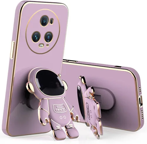 Vista 7 de Compatible con Honor Magic 5 Pro Funda con chapado creativo de astronauta de dibujos animados rosa, funda para teléfono Honor Magic 5 Pro, funda