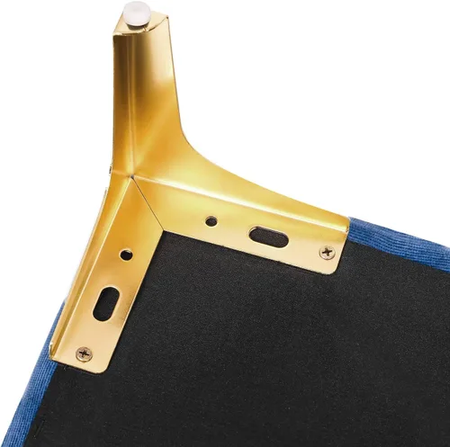 Vista 7 de Homebeez Mesa de centro otomana rectangular contemporánea de 19.7 pulgadas con patas de metal dorado, color azul