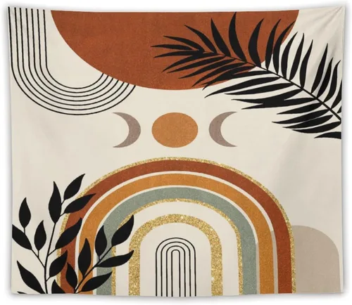 Vista 13 de Houselerax Tapiz floral retro de los años 60 y 70, diseño hippie de primavera Groovy Flower Power Flower Boho para colgar en la pared, arte neutro