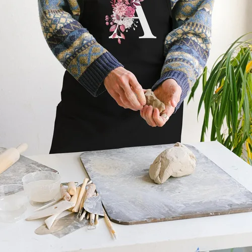 Vista 2 de Delantales Personalizados para Mujeres con Bolsillos, Lindos Delantales para Mujeres Chef de Repostería, Regalos de Cocina para el Cumpleaños de Mamá