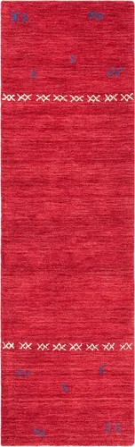 Vista 2 de SAFAVIEH Himalaya Collection - Alfombra de pasillo de 2 pies 3 pulgadas x 6 pies, color rojo, hecho a mano, lana tribal bohemia, ideal para zonas